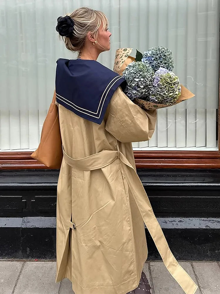 Trenchcoat mit Matrosenkragen – Farbe wie abgebildet