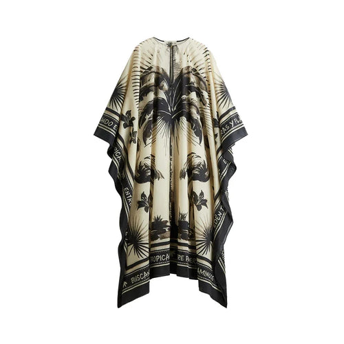 Bedrucktes Satin-Kaftan-Maxikleid
